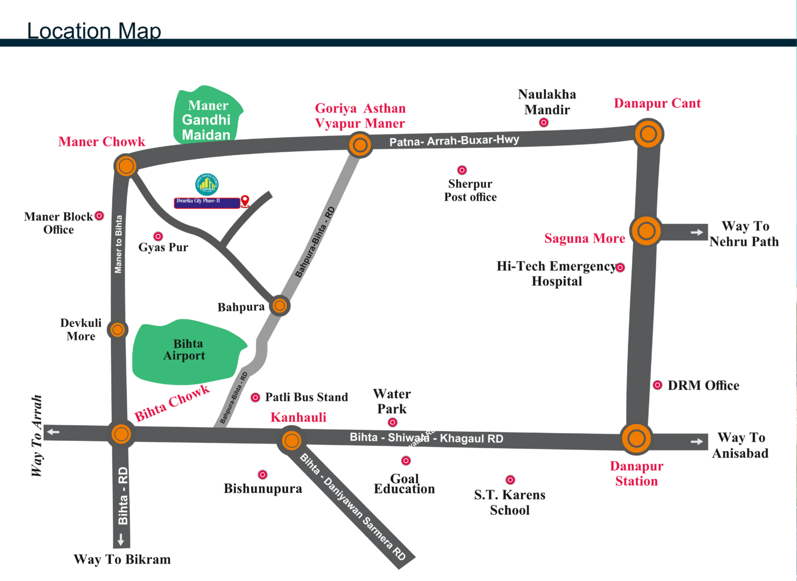 Dwarika City Bihta Location Map